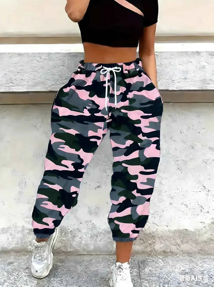 Women's Spring Camo Jogger Pants - 3D Print
