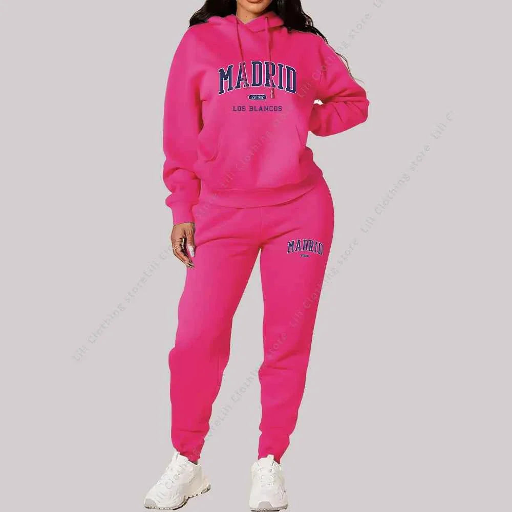 Women's Madrid Print Track Suit 2-Piece Set