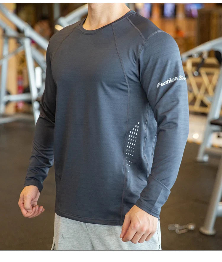Men's Quick Dry Compression Long-Sleeve Workout Tee