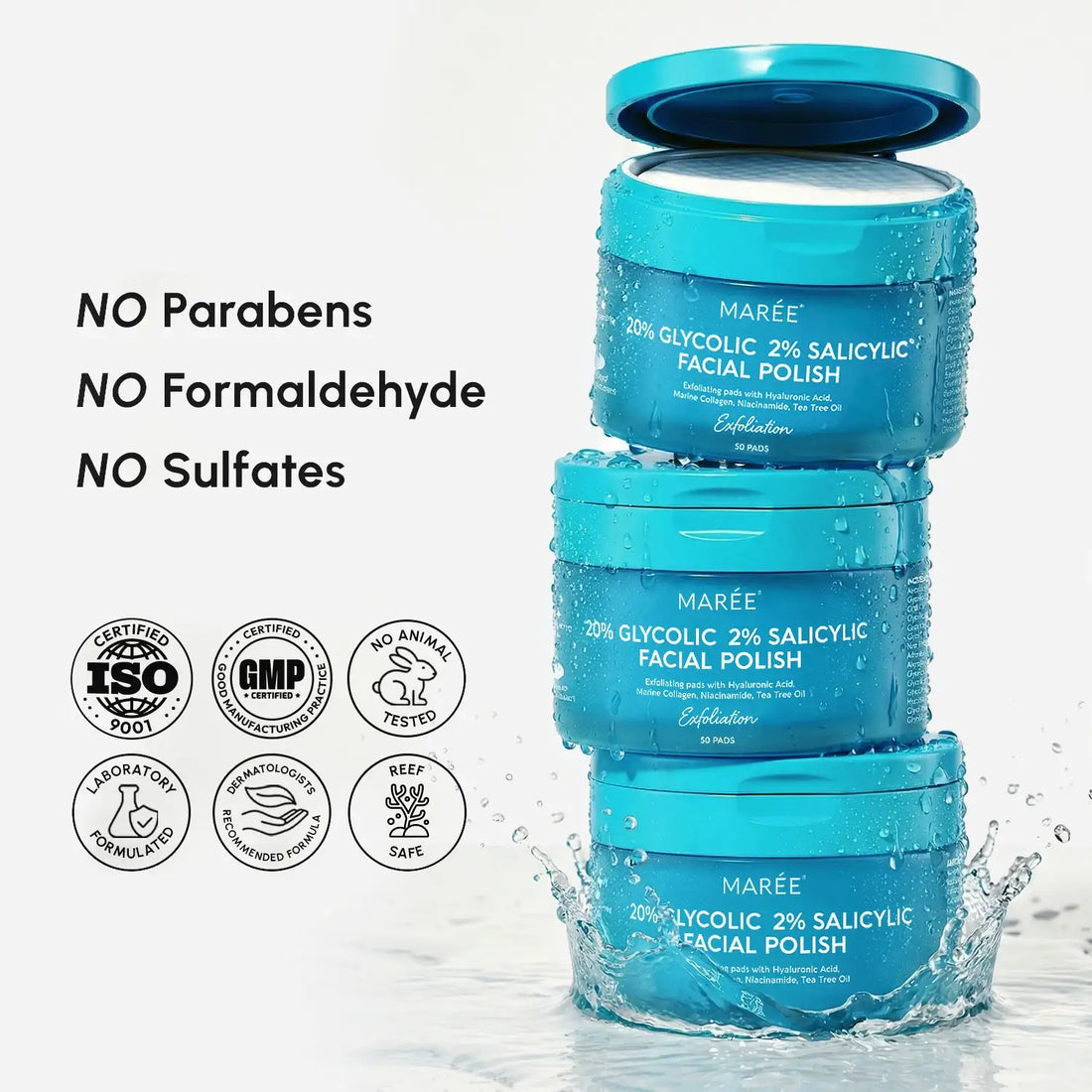 Marée® Glycolic & Salicylic Acid Peel Pads