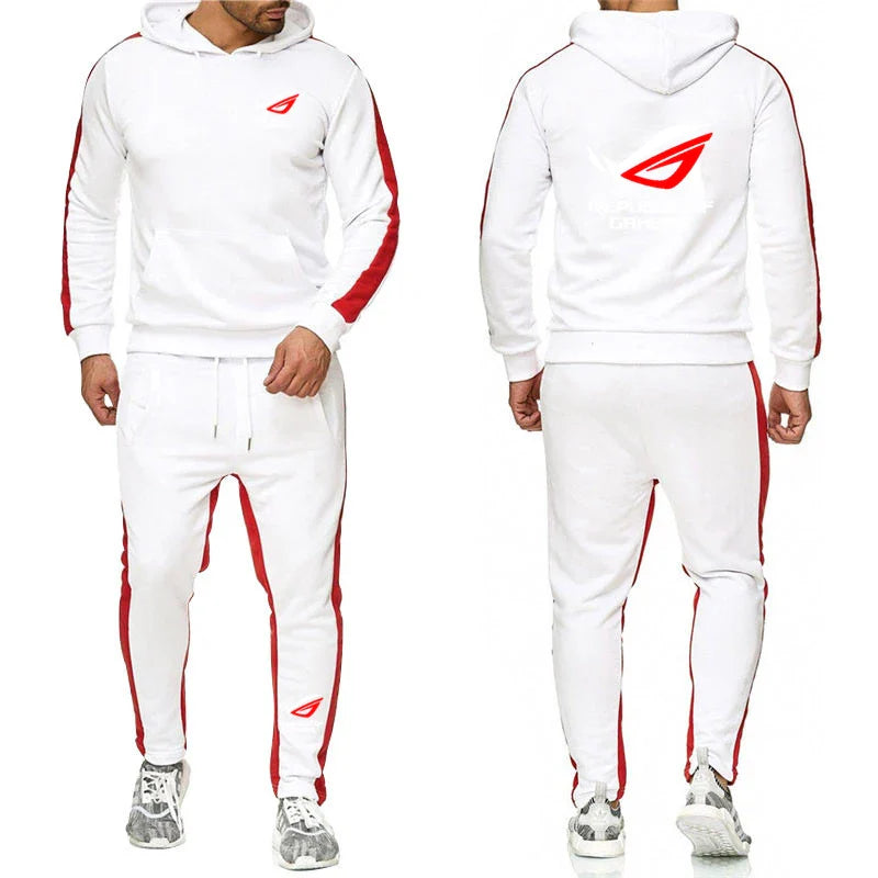 ROG Men's Fleece Tracksuit: Solid Color Jogger Set