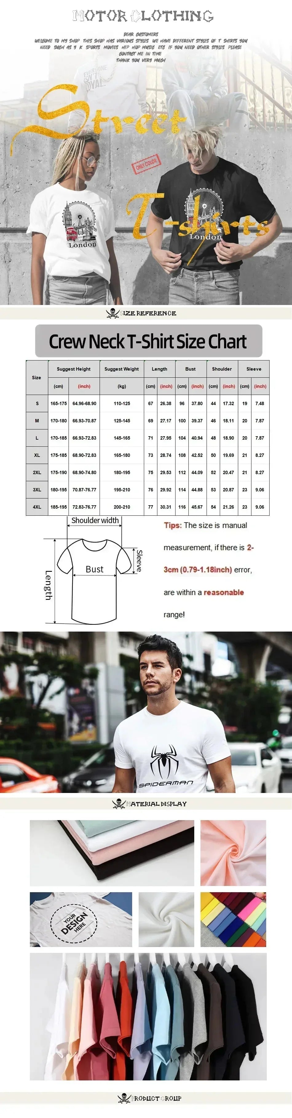 Men's New  Gothic Clothing T-shirts