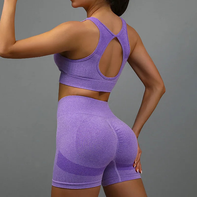 Women's Yoga Fitness Suit Shorts Workout Set