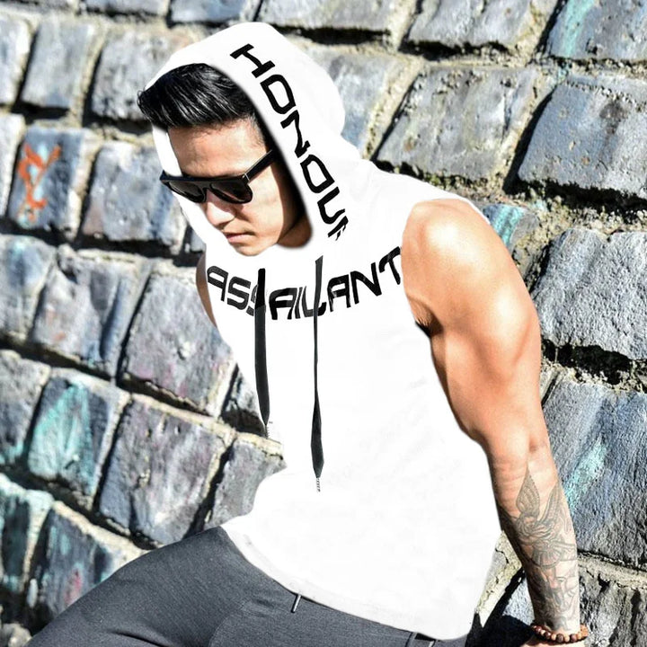 Men's Sleeveless Hooded Tank Top
