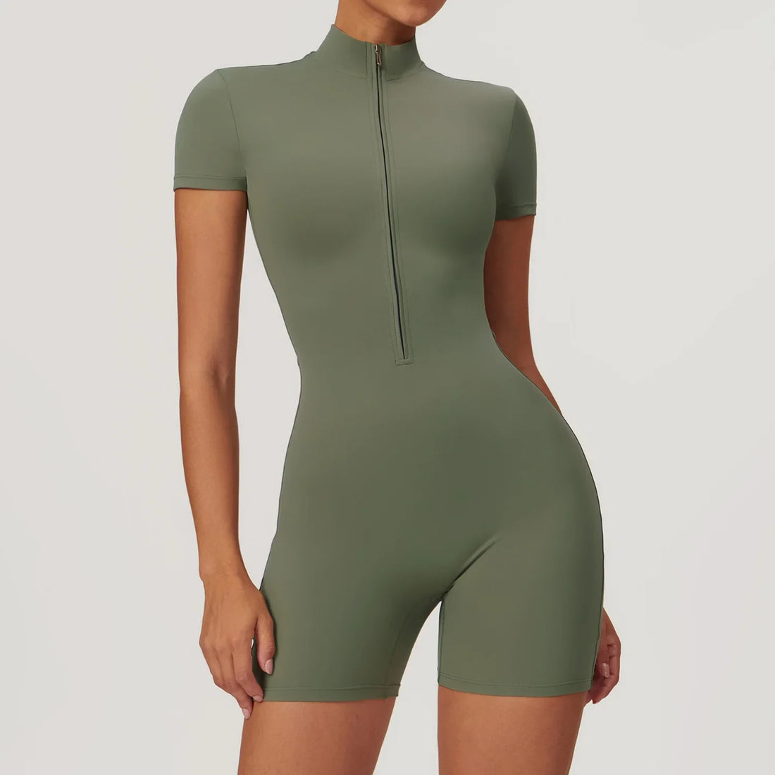 ZenFit Women's Short Sleeve Zip Yoga Bodysuit