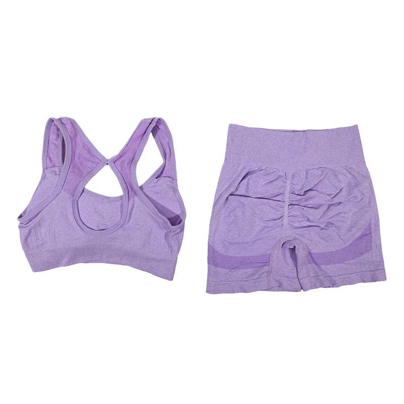 Women's Yoga Fitness Suit Shorts Workout Set
