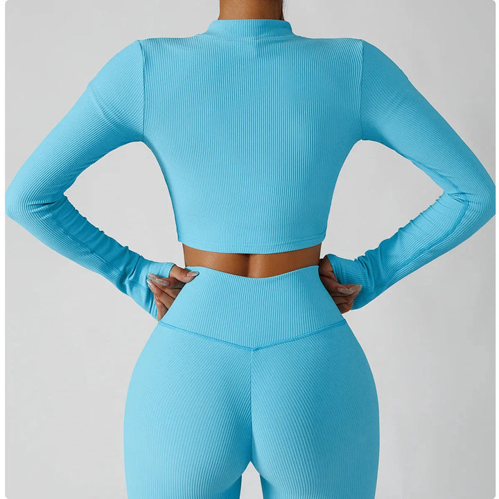 Women's 3-Piece Seamless Yoga Set – Jacket, Bra & Leggings
