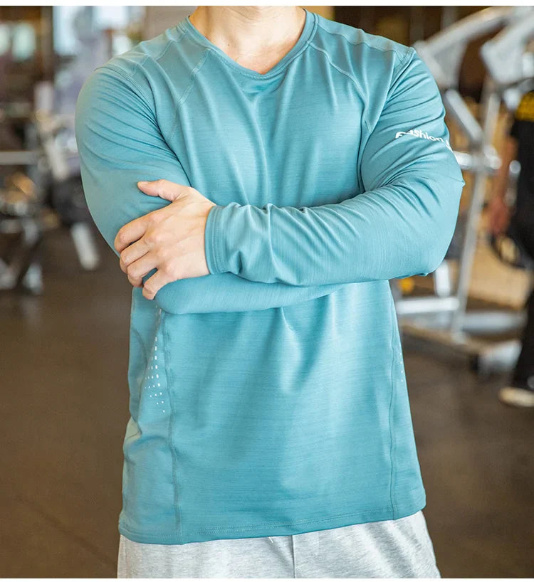 Men's Quick Dry Compression Long-Sleeve Workout Tee