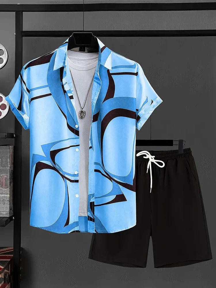 Resort Luxury Style Men's Short-sleeved Outfit