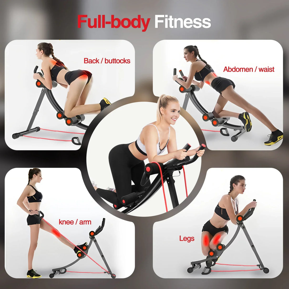 GIKPAL Foldable Ab Machine Ab Workout Equipment for Home Gym