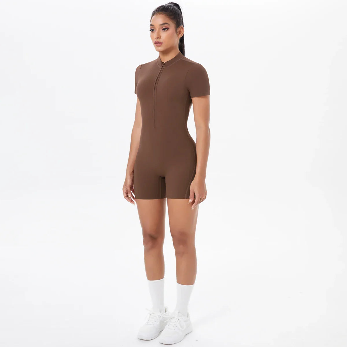 FlexiFit Women's Backless Zip Jumpsuit - Yoga Wear