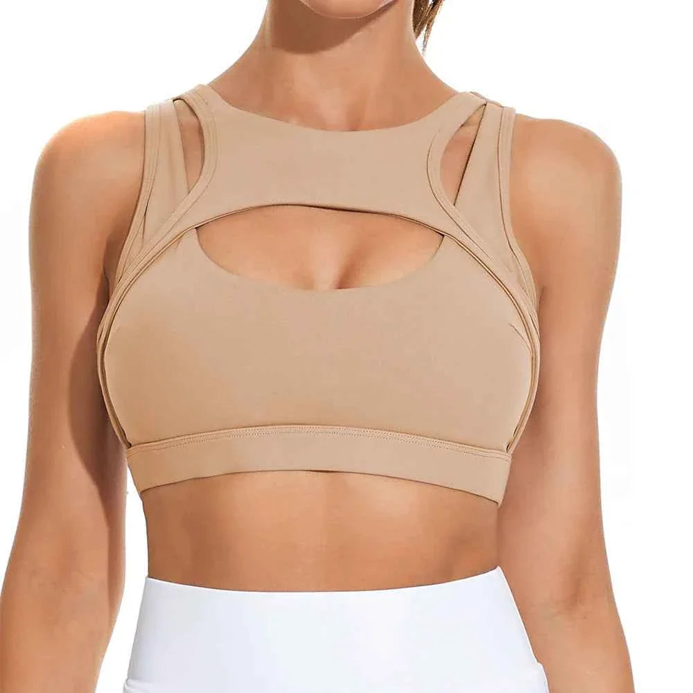 Women's Push Up Sports Bra with Removable Cups