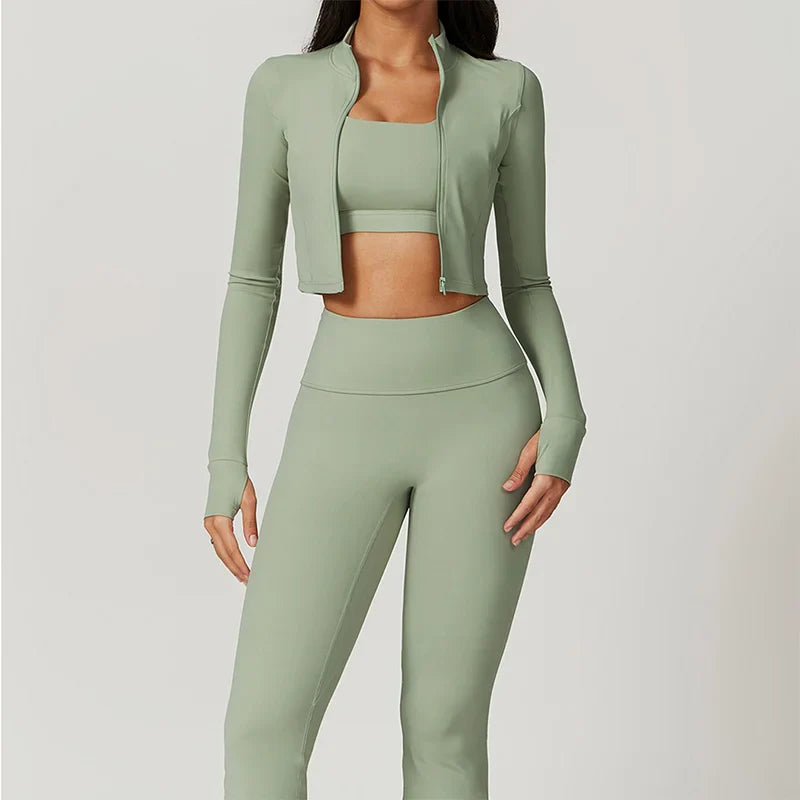 Women's 3 Piece ActiveWear Workout Outfit