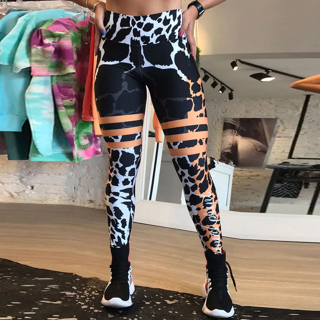 Women's Leopard Luxe 3D Push-Up Fitness Leggings