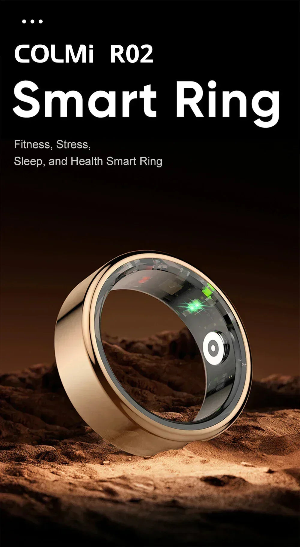 2024 COLMI Men's or Women's Waterproof Smart Ring Fitness Tracker