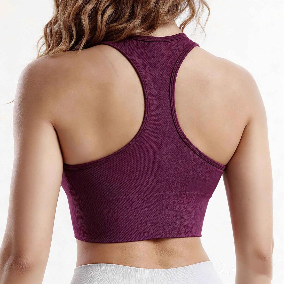 Women's Seamless Ribbed Racerback Sports Bra