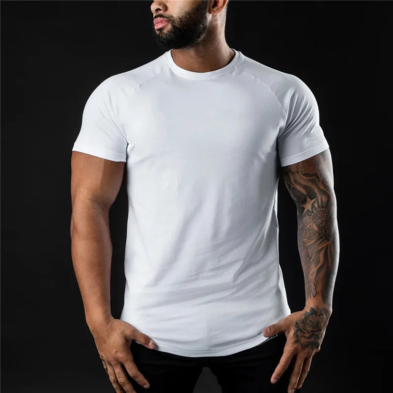 FlexFit Men's Cotton Tee: Summer Athletic Muscle Shirt