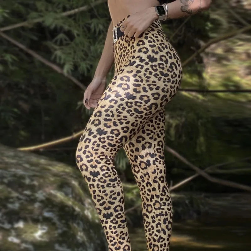 Women's Leopard Luxe 3D Push-Up Fitness Leggings