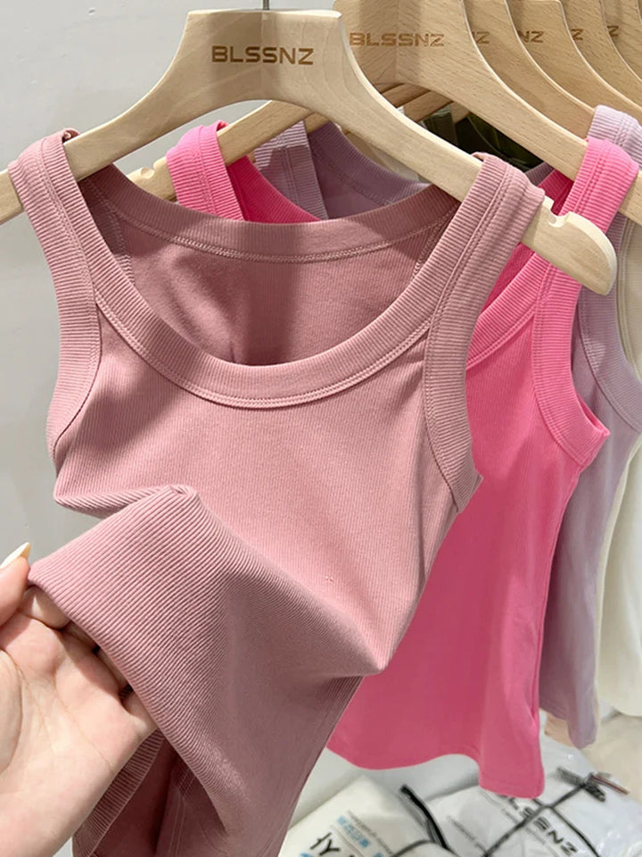 Women's Ribbed Elastic Summer Tank 2026