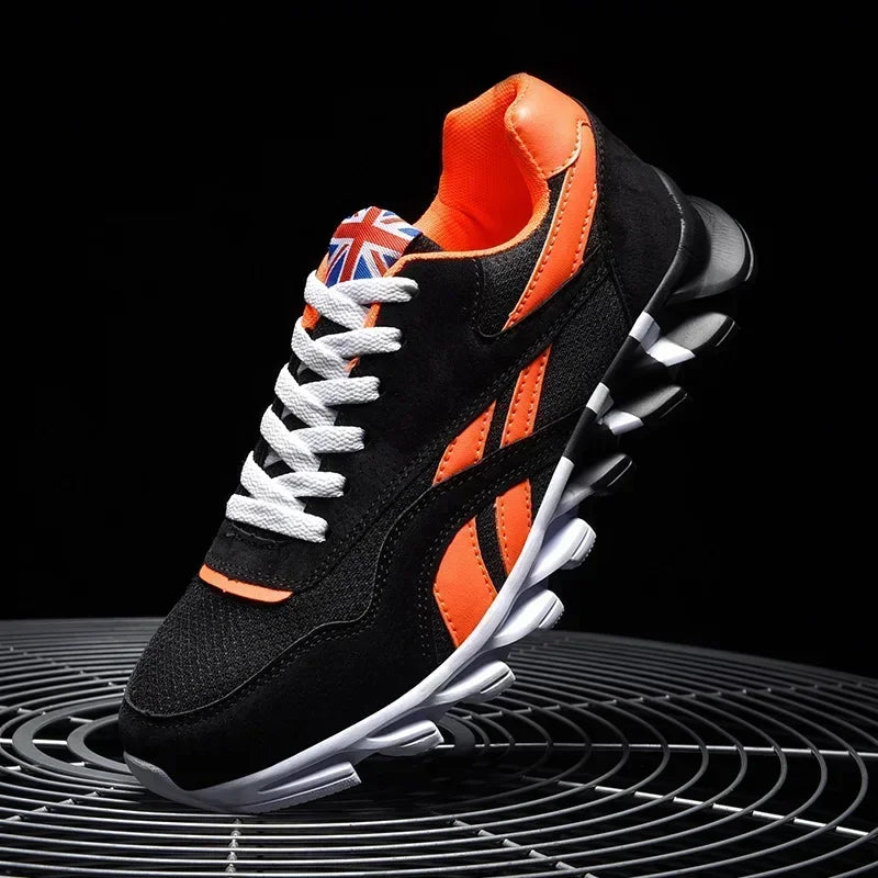 Men's Breathable Cushioned Thick Sole Running Sneakers
