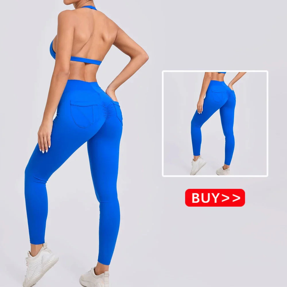 Women's Sexy Halter Backless Sports Bra