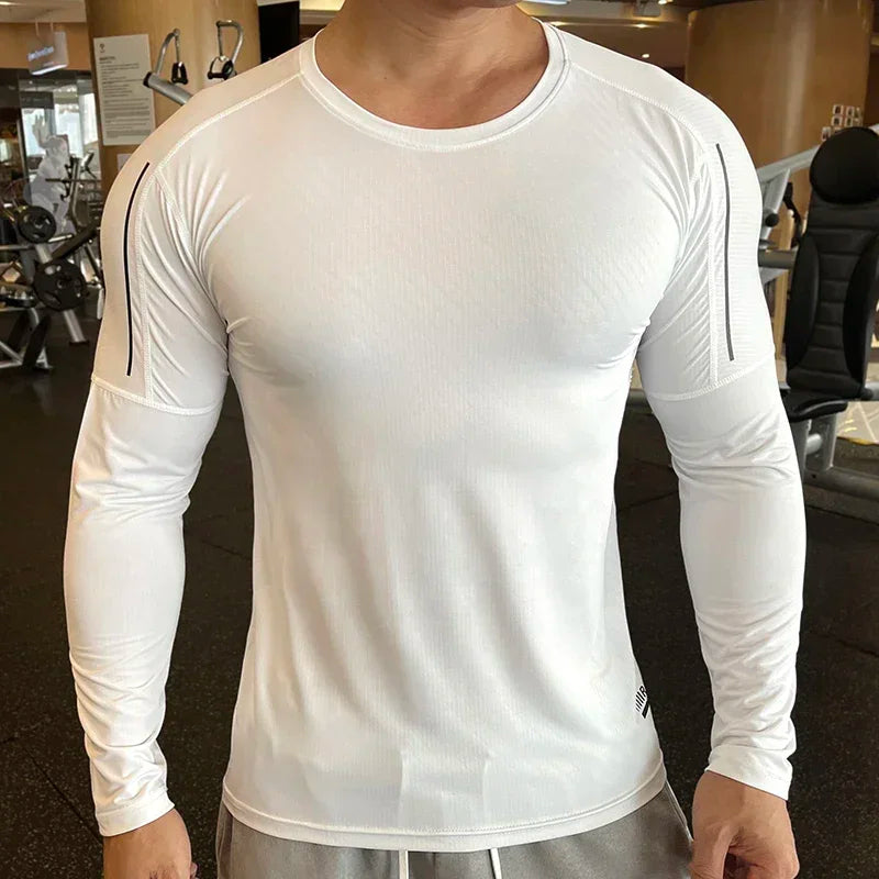 Men's Quick Dry Compression Long-Sleeve Workout Tee
