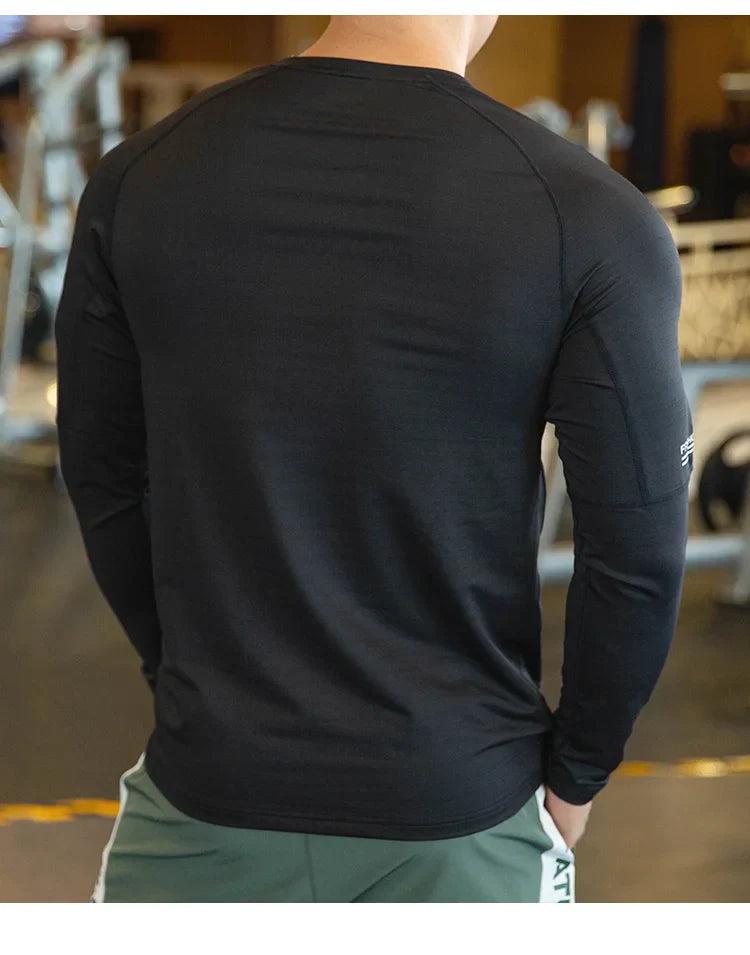 Men's Quick Dry Compression Long-Sleeve Workout Tee