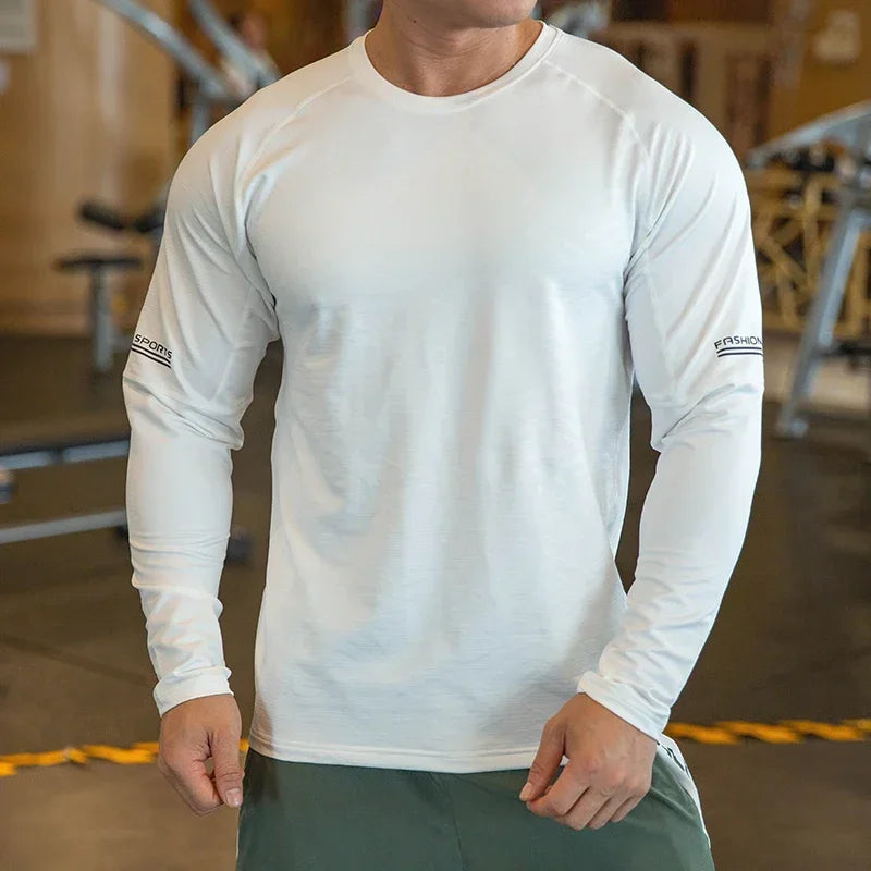 Men's Quick Dry Compression Long-Sleeve Workout Tee