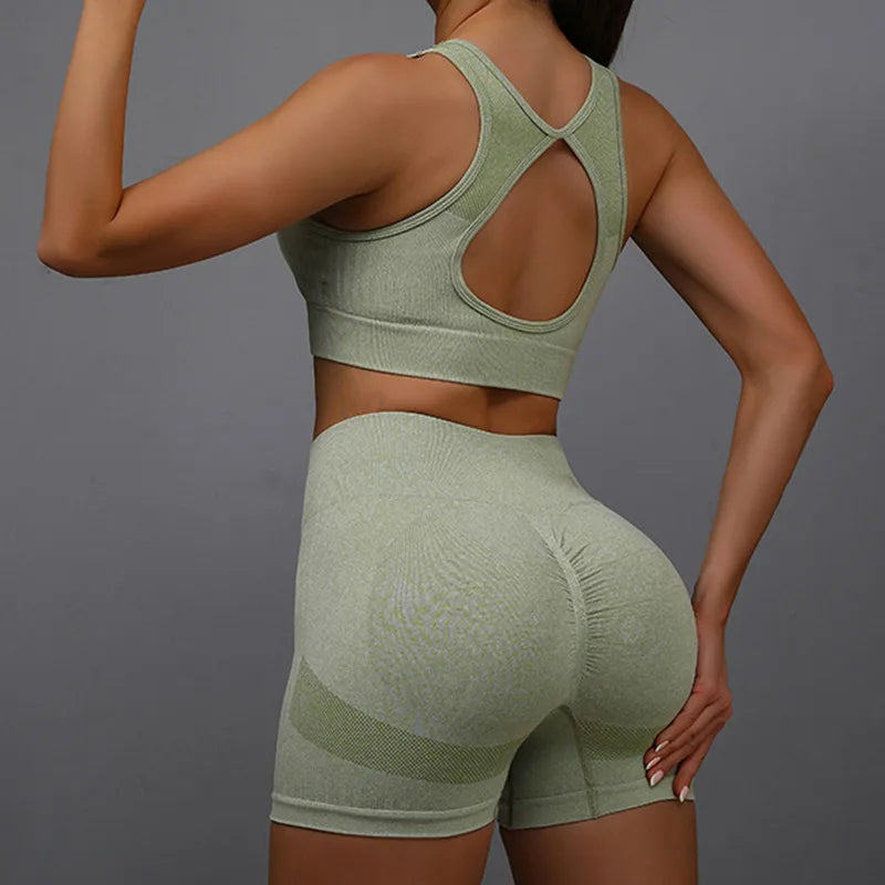 Women's Yoga Fitness Suit Shorts Workout Set