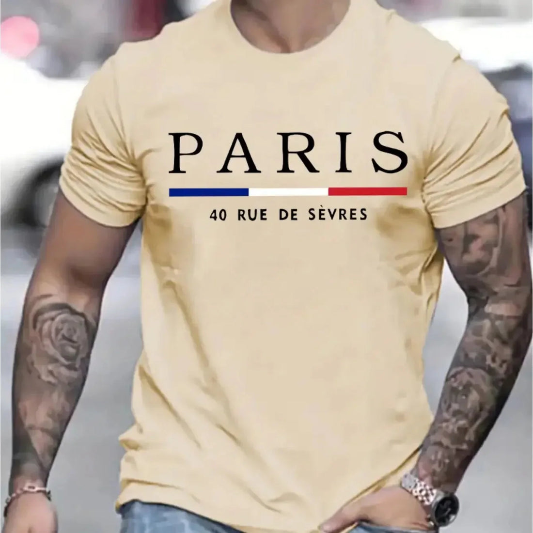 Paris Shirts men's T-shirt 3D printed men's clothing short sleeved men's T-shirt round neck oversized T-shirt fashionable men's