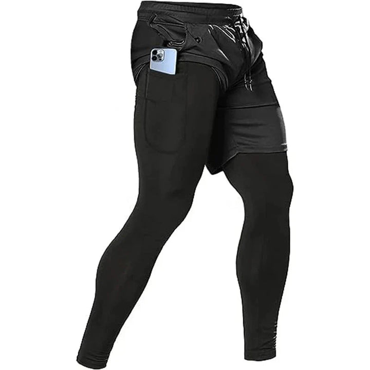 Men’s 2-in-1 Quick-Dry Training Pants – Athletic Joggers for Running, Gym & Fitness