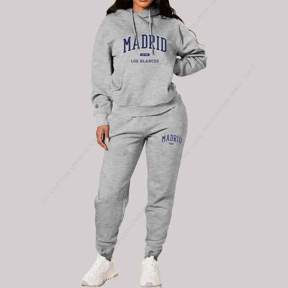 Women's Madrid Print Track Suit 2-Piece Set