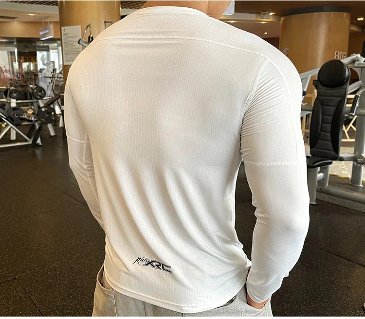 Men's Quick Dry Compression Long-Sleeve Workout Tee