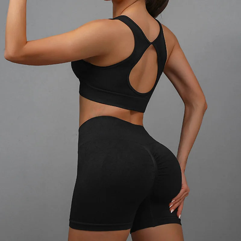 Women's Yoga Fitness Suit Shorts Workout Set