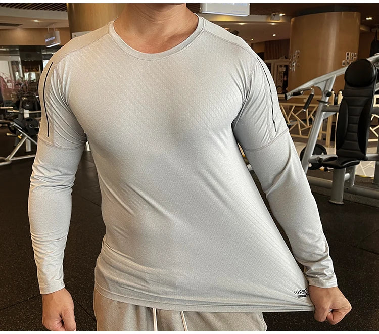 Men's Quick Dry Compression Long-Sleeve Workout Tee