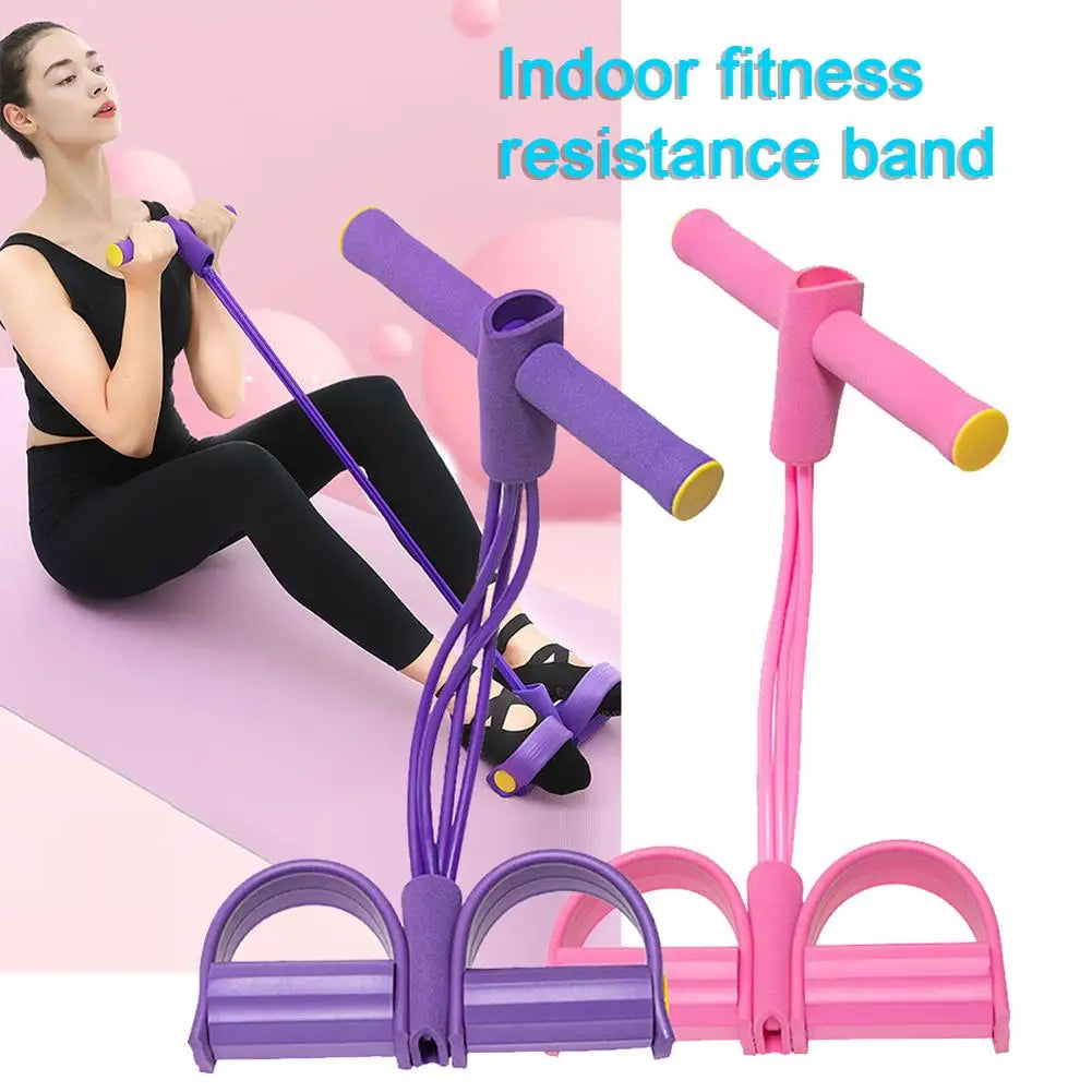 4/6-Tube Tensioner Multi-Functional Fitness Yoga Abdominal Strengthening Elastic Bands