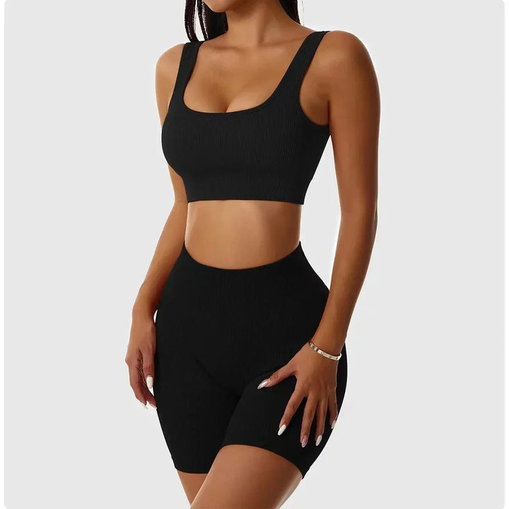 Women's Ribbed Seamless Yoga Short Set