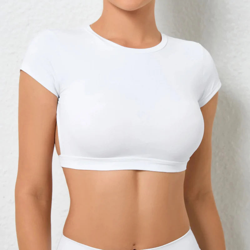 Women's Fitted Backless Fitness Crop Top