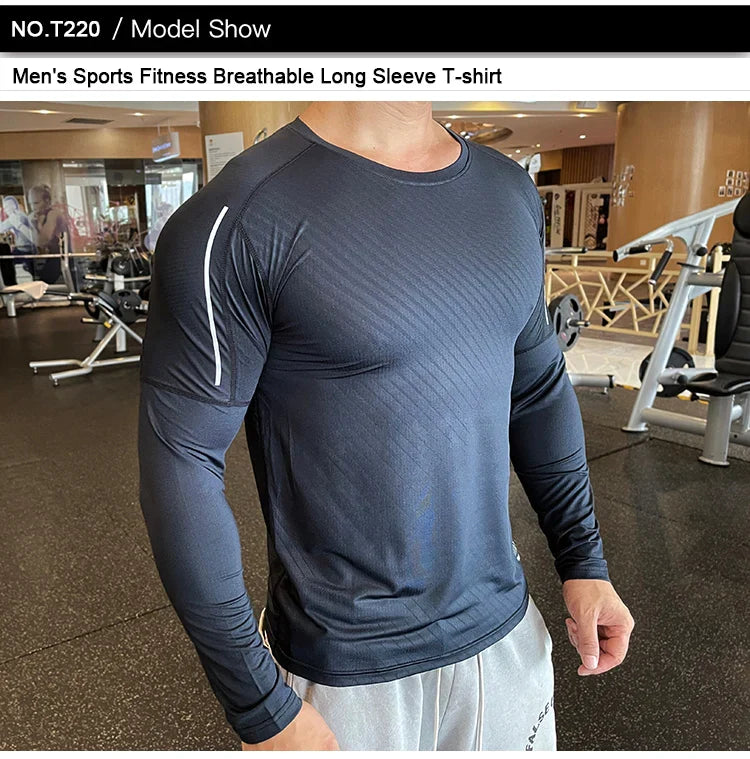 Men's Quick Dry Compression Long-Sleeve Workout Tee