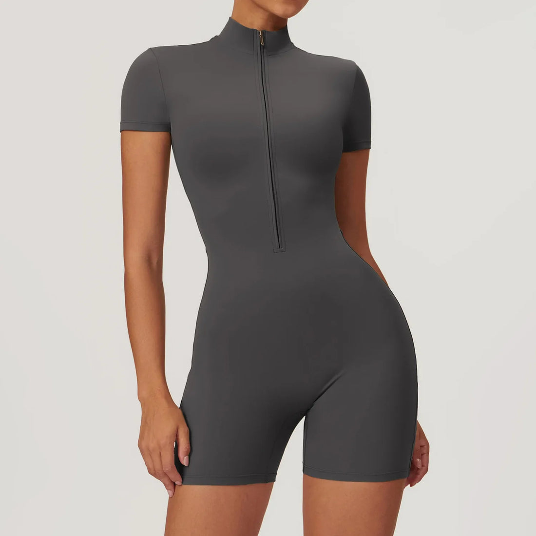 ZenFit Women's Short Sleeve Zip Yoga Bodysuit