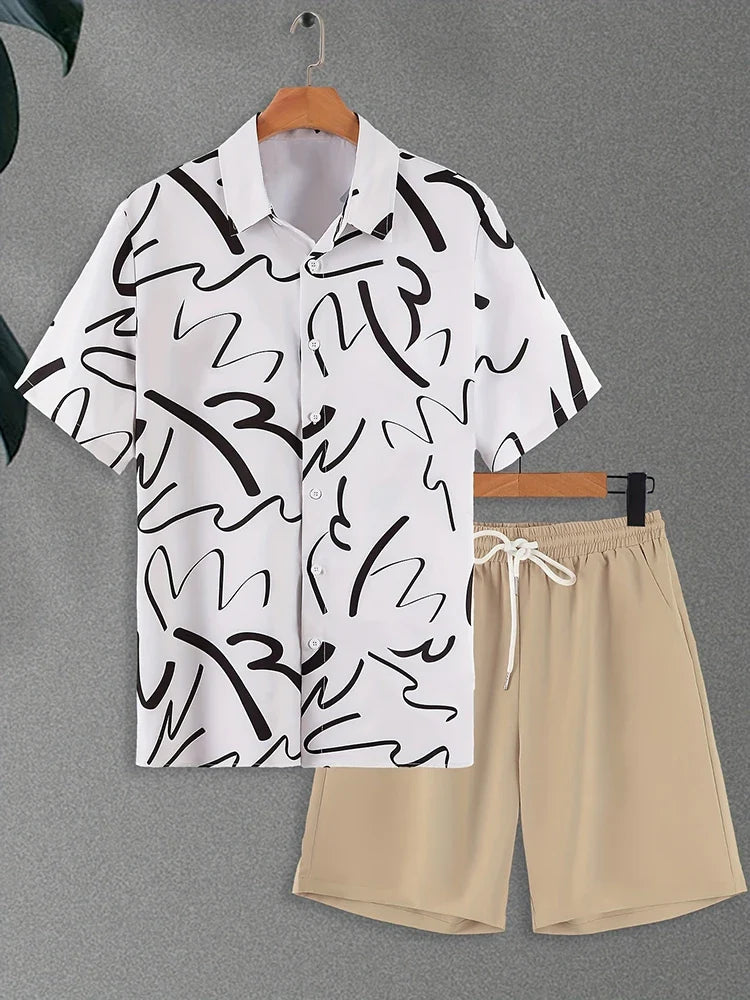 Resort Luxury Style Men's Short-sleeved Outfit