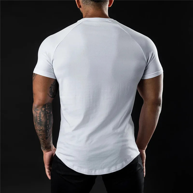 FlexFit Men's Cotton Tee: Summer Athletic Muscle Shirt
