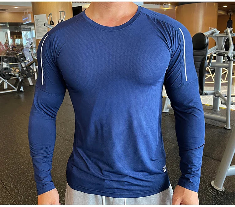 Men's Quick Dry Compression Long-Sleeve Workout Tee
