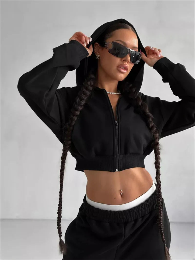 Women's Two-Piece High-waist Casual Hoodie/Trousers Set
