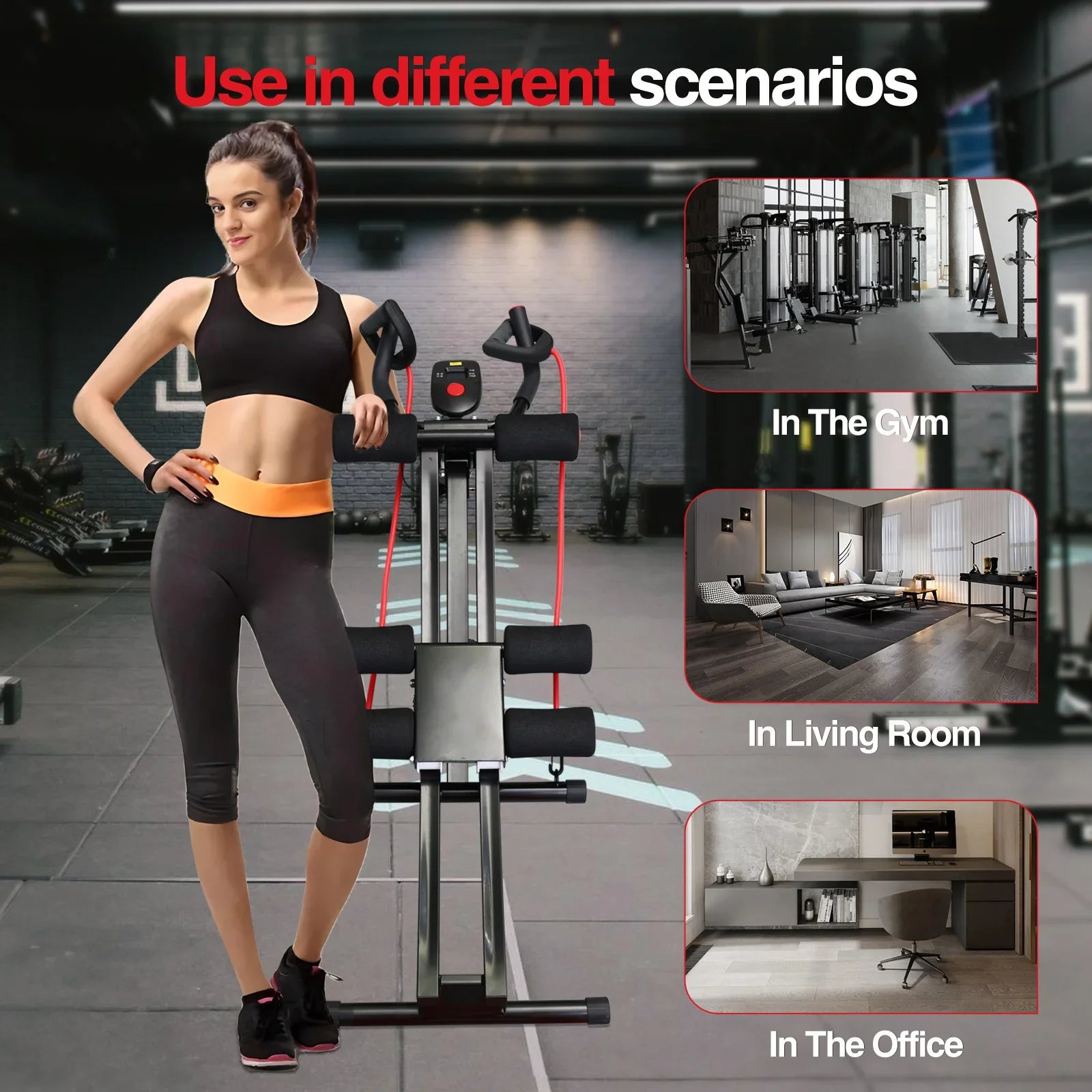 GIKPAL Foldable Ab Machine Ab Workout Equipment for Home Gym