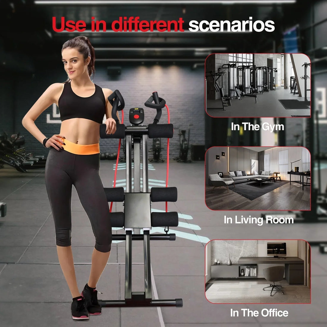 GIKPAL Foldable Ab Machine Ab Workout Equipment for Home Gym