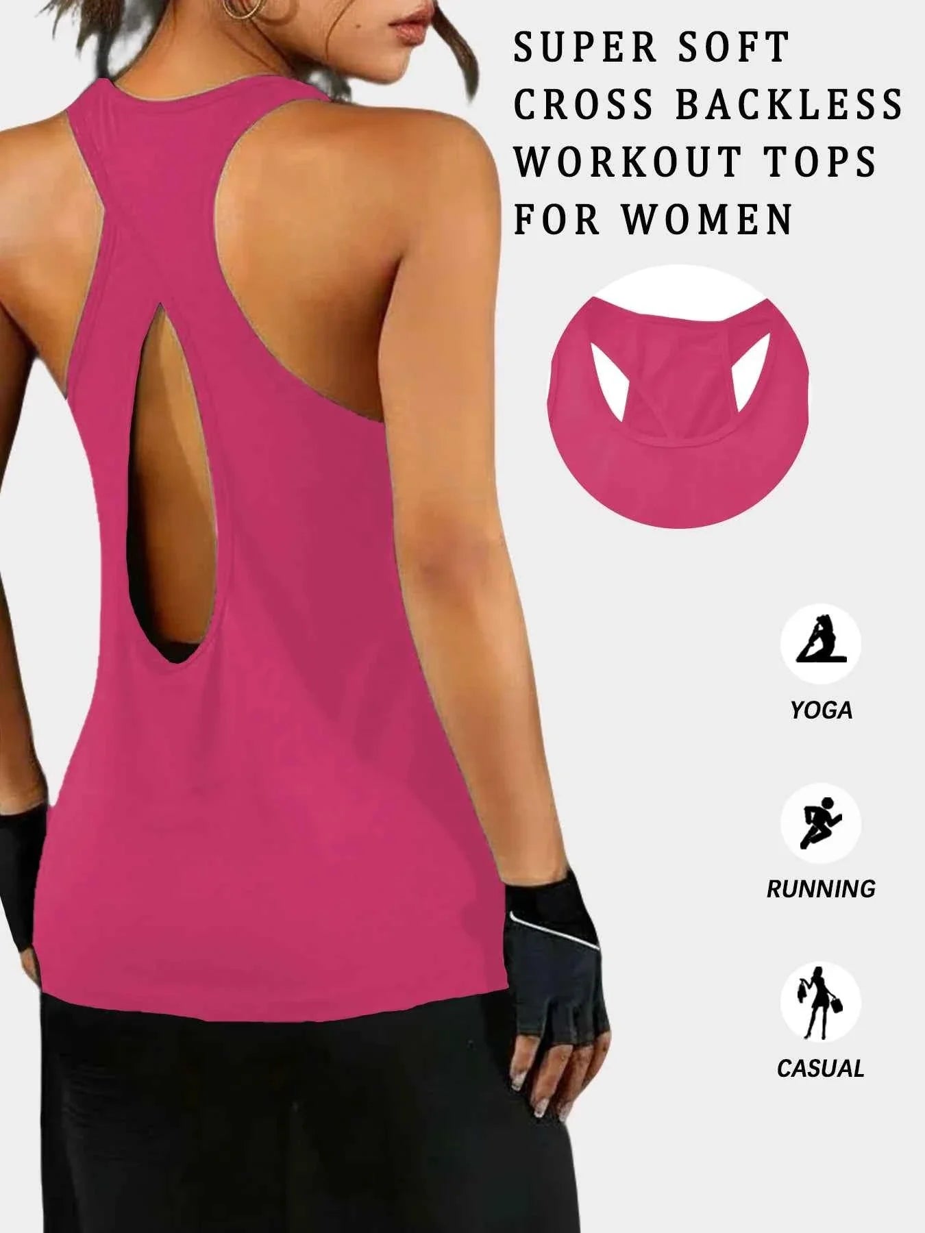 Women's Super Soft Cross Racerback Yoga Tops