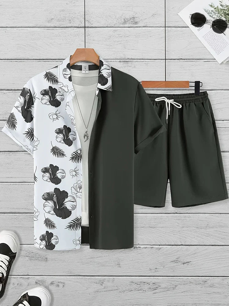 Resort Luxury Style Men's Short-sleeved Outfit
