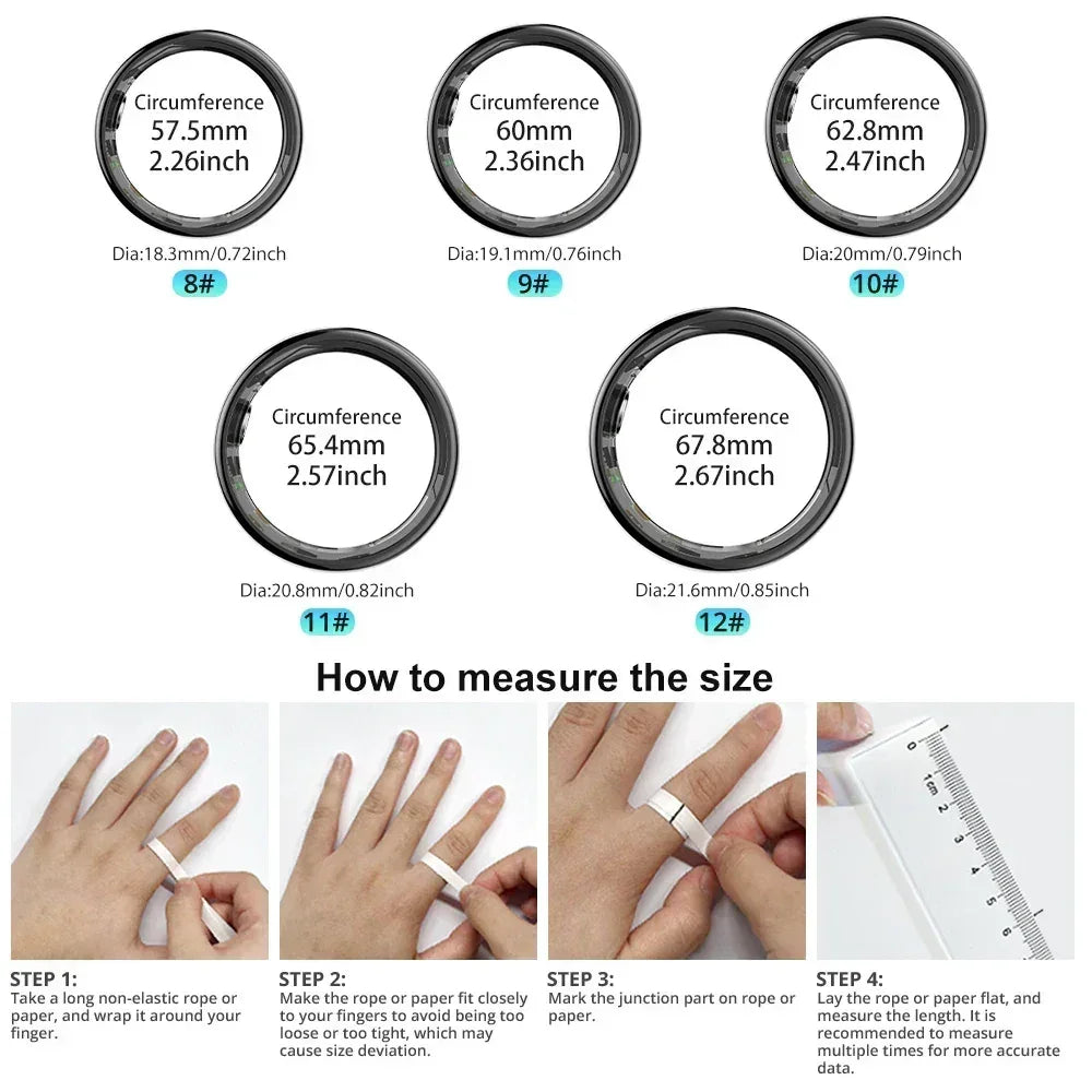 2024 COLMI Men's or Women's Waterproof Smart Ring Fitness Tracker