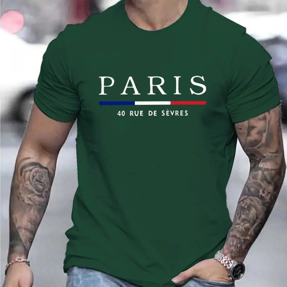 Paris Shirts men's T-shirt 3D printed men's clothing short sleeved men's T-shirt round neck oversized T-shirt fashionable men's